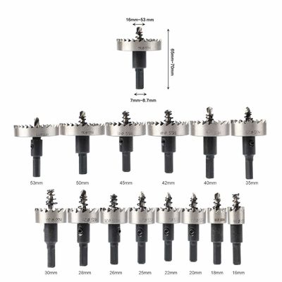 14 قطعة HSS حفرة رأس مجموعة لقطع المعدن حتى 2 مم سميكة